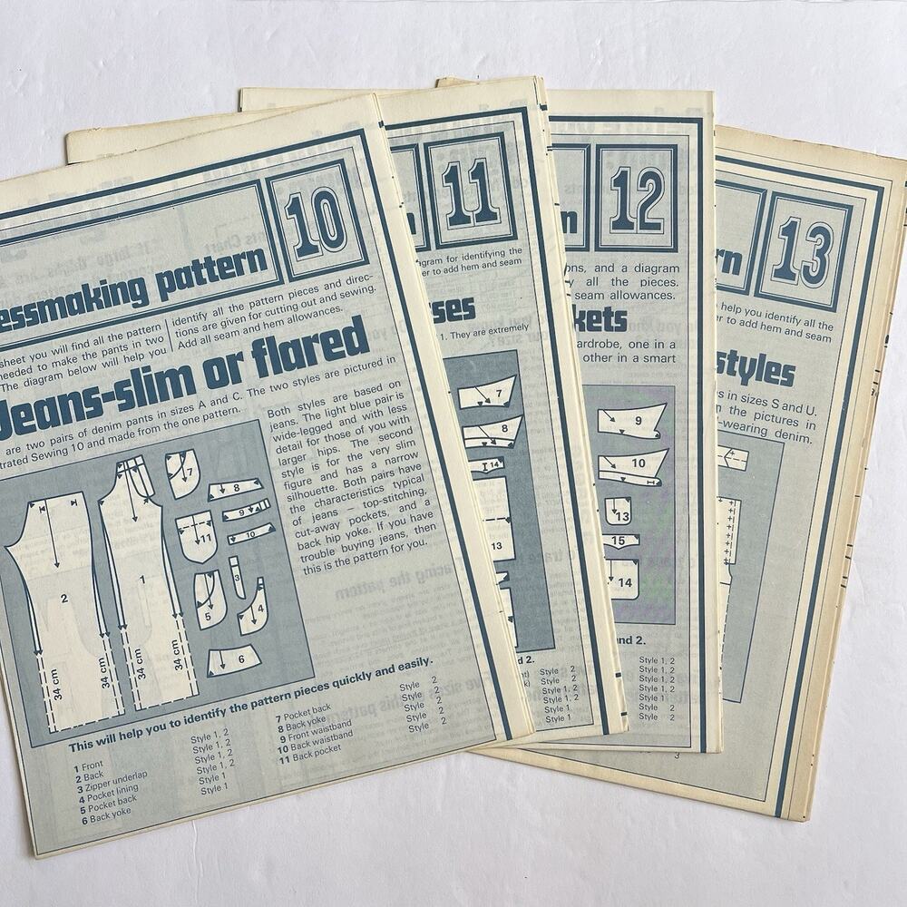 Vintage Designer Sewing Patterns Uncut Lot Of 4 Jeans Dresses Jackets Dungarees